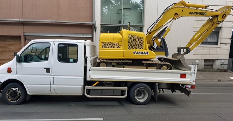 перевозка экскаватора Komatsu PC55MR на Mercedes Sprinter